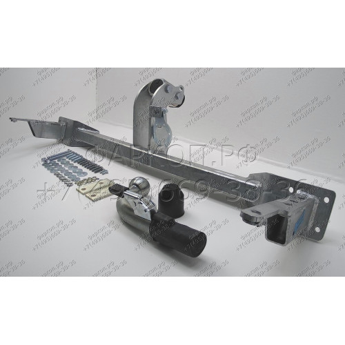 D034C GALIA Полностью оцинкованный фаркоп на Chevrolet Lacetti хетчбек 5 дверей 2004-2012, Daewoo Nubira хетчбек 5 дверей 2003-2013. Подрозетник убирается за бампер. Тип шара: C (горизонтальный съемный). Без выреза бампера. Нагрузки: 1300/75 кг, масса фар