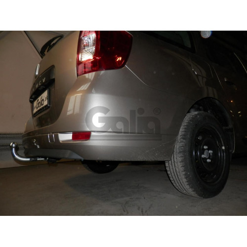 D047C GALIA Полностью оцинкованный фаркоп на Dacia Logan II универсал/фургон/пикап 2013-2021. Подрозетник убирается за бампер. Тип шара: C (горизонтальный съемный). Установка без снятия и выреза бампера. Нагрузки: 1300/75 кг, масса фаркопа 15,97 кг
