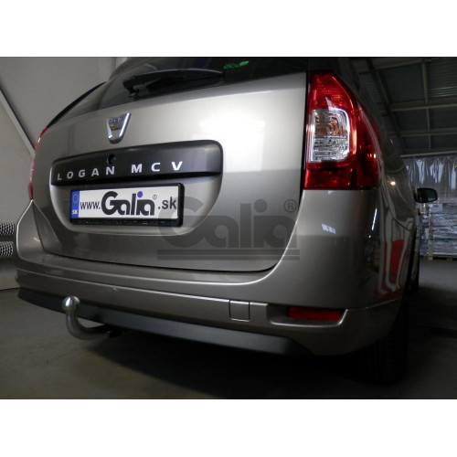 D047C GALIA Полностью оцинкованный фаркоп на Dacia Logan II универсал/фургон/пикап 2013-2021. Подрозетник убирается за бампер. Тип шара: C (горизонтальный съемный). Установка без снятия и выреза бампера. Нагрузки: 1300/75 кг, масса фаркопа 15,97 кг
