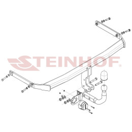 F-287 STEINHOF Фаркоп на Ford Fiesta хетчбек 5 дверей (вкл. Titanium) (вкл. Active) (искл. ST-Line) (кроме версии с панорамной крышей) 07/2017-. Требуется подрезка бампера.