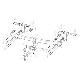 F.4013.002 BERG Фаркоп на Mitsubishi Outlander 2012-2022. Требуется подрезка бампера. Тип шара: E. Нагрузки: 1800/75 кг, масса фаркопа 23 кг (без электрики в комплекте)