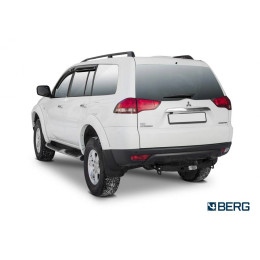 F.4015.002 BERG Фаркоп на Mitsubishi Pajero Sport 2008-2016, 2016-2021 без снятия и подрезки бампера. Тип шара: F. Нагрузки: 2000/75 кг, масса фаркопа 16,8 кг (без электрики в к