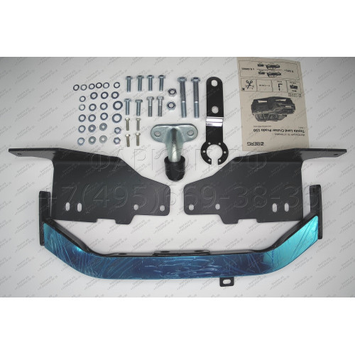 F.5714.005 BERG Фаркоп с нержавеющей накладкой на Toyota Land Cruiser Prado 150 Black Onyx 2020-2023 без снятия и подрезки бампера. Тип шара: F. Нагрузки: 1500/75 кг, масса фаркопа 21 кг (без электрики в комплекте)