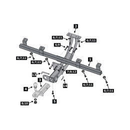 F.6016.004 BERG Фаркоп на Lada Niva Travel 2021-, Chevrolet Niva 2002-2020, Lada Niva 2020-2021 без снятия и подрезки бампера. Тип шара: E. Нагрузки: 1200/75 кг, масса фаркопа 15 кг (без 