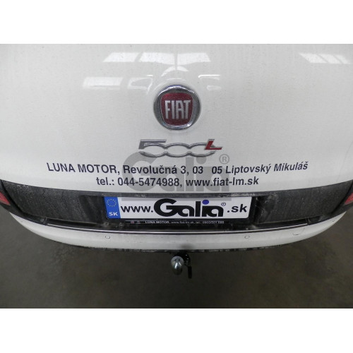 F117A GALIA Полностью оцинкованный фаркоп на FIAT 500L 2012-2022. Подрозетник убирается за бампер. Тип шара: A. Невидимый вырез бампера. Нагрузки: 1200/85 кг, масса фаркопа 12,52 кг