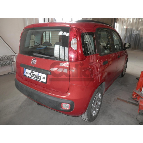 F128C GALIA Полностью оцинкованный фаркоп на FIAT Panda 2012-2022, Lancia Ypsilon 2011-2024. Тип шара: C (горизонтальный съемный). Без выреза бампера. Нагрузки: 1200/75 кг, масса фаркопа 15,17 кг