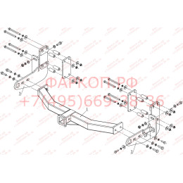 FA 0635-E Бизон Фаркоп ПЕРЕДНИЙ на SsangYong Kyron 2005-2016 без подрезки бампера. Тип шара: E (легкосъемный шар под квадрат). Нагрузка: 3500 кг. Не комплектует