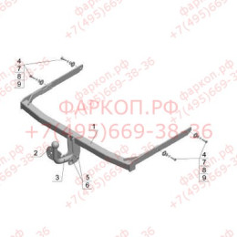 FD 21 AVTOS Фаркоп на Ford Fusion 2002-2012 без подрезки бампера. Тип шара: A. Нагрузки: 900/50 кг, масса фаркопа 14,5 кг (без электрики в комплекте)