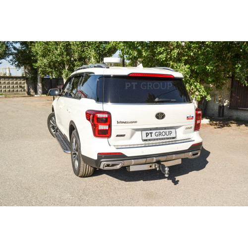 GAC-19-991124.00 PT GROUP Распродажа! Фаркоп с нержавеющей накладкой на GAC GS8 2019-2023 без подрезки бампера. Тип шара: E (легкосъемный шар под квадрат). Нагрузки: 1100/75 кг, масса фаркопа 22,2 кг (без электрики в комплекте)