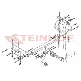 H-279 STEINHOF Фаркоп на Hyundai Tucson 2004-2010, Kia Sportage II 01/2005-07/2010. Требуется подрезка бампера. Тип шара: AH (горизонтальное быстросъемное крепление шара на 