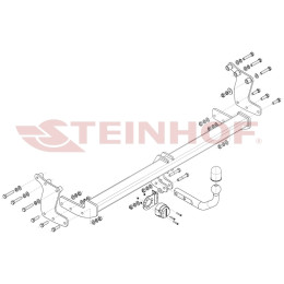 H-290 STEINHOF Фаркоп на Hyundai Ioniq 5 NE 05/2021-. Требуется подрезка бампера. Тип шара: A. Нагрузки: 1650/100 кг, масса фаркопа 21,4 кг (без электрики в комплекте)