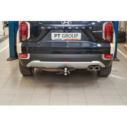 HPL-20-991122.00 PT GROUP Фаркоп на Hyundai Palisade 2021- (cборка РФ, Корея) без подрезки бампера. Тип шара: E (легкосъемный шар под квадрат). Нагрузки: 2000/75 кг, масс