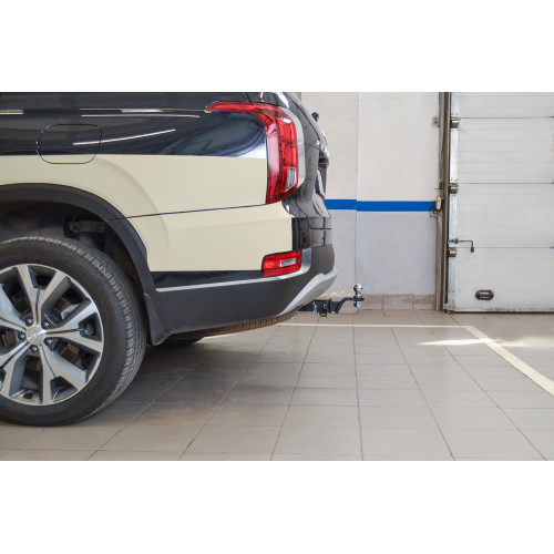 HPL-20-991122.00 PT GROUP Фаркоп на Hyundai Palisade 2021- (cборка РФ, Корея) без подрезки бампера. Тип шара: E (легкосъемный шар под квадрат). Нагрузки: 2000/75 кг, масса фаркопа 23 кг (без электрики в комплекте)