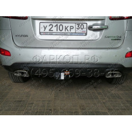HY 24 AVTOS Фаркоп на Hyundai Santa Fe 2006-2012. Необходима подрезка бампера. Тип шара: A. Нагрузки: 2000/100 кг, масса фаркопа 20 кг (без электрики в комплекте)