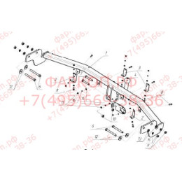HY 24 AVTOS Фаркоп на Hyundai Santa Fe 2006-2012. Необходима подрезка бампера. Тип шара: A. Нагрузки: 2000/100 кг, масса фаркопа 20 кг (без электрики в комплекте)