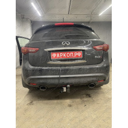 IF 01 AVTOS Фаркоп на Infiniti FX 2010-2014, Infiniti QX70 2014-2017 без снятия и подрезки бампера. Тип шара: A. Нагрузки: 1500/75 кг, масса фаркопа 21 кг (без электрики в ком