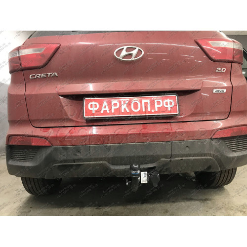 4264-A ORIS Фаркоп на Hyundai Creta 2016-2021, 2021-2022, Solaris HC 2024- без выреза в бампере. Тип шара: A. Нагрузки: 1300/75 кг, масса фаркопа 18,1 кг (без электрики в комплекте)