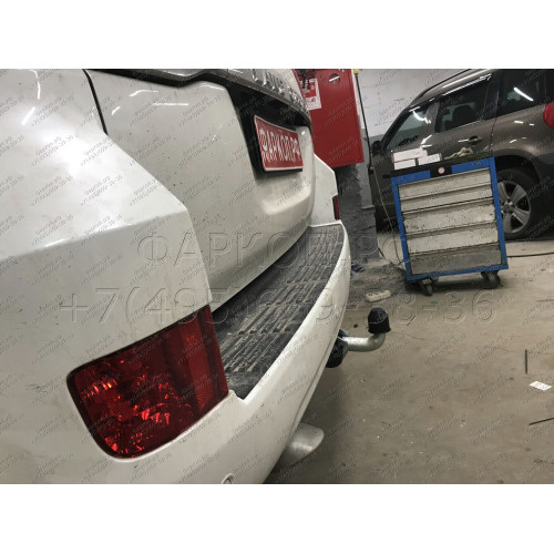 T070A GALIA Полностью оцинкованный фаркоп на Toyota Land Cruiser 200 2008-2021, Lexus LX 2008-2021. Тип шара: A. Невидимый вырез бампера. Нагрузки: 3500/140 кг, масса фаркопа 7,62 кг