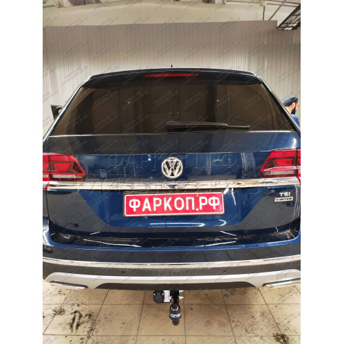 2157-A ORIS Фаркоп на Volkswagen Teramont 2018-2024 без подрезки бампера. Тип шара: A. Нагрузки: 2500/120 кг, масса фаркопа 23,5 кг (без электрики в комплекте)