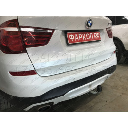B019C GALIA Полностью оцинкованный фаркоп на BMW X3 F25 2010-2017, BMW X4 F26 2014-2018, кроме моделей с M-пакетом. Подрозетник убирается за бампер. Тип шара: C (гори