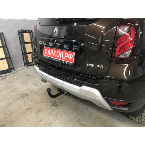 R115-A Лидер-плюс ТСУ для Renault Duster 4WD 2011-2015, 2015-2021, 2021-2022 (без выреза бампера), Renault Duster 2WD 2011-2015, 2015-2021, 2021-2022, Nissan Terrano 2014-2022 (требуется подрезка бампера). Нагрузки: 1200/75 кг, масса фаркопа 16,1 кг (без 