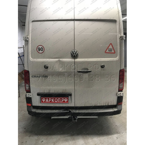 V086A GALIA Полностью оцинкованный фаркоп на Volkswagen Crafter II фургон без ступеньки 2017-, MAN TGE фургон без ступеньки 2016-. Тип шара: A. Установка без снятия и выреза бампера. Нагрузки: 3500/150 кг, масса фаркопа 21,22 кг