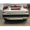 B019C GALIA Полностью оцинкованный фаркоп на BMW X3 F25 2010-2017, BMW X4 F26 2014-2018, кроме моделей с M-пакетом. Подрозетник убирается за бампер. Тип шара: C (горизонтальный съемный). Установка без выреза бампера. Нагрузки: 2400/100 кг, масса фаркопа 1