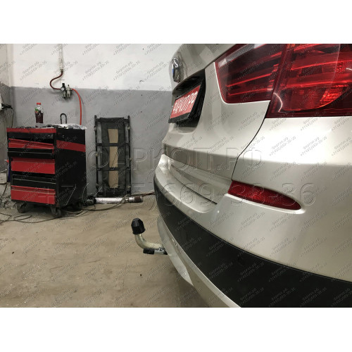 B019C GALIA Полностью оцинкованный фаркоп на BMW X3 F25 2010-2017, BMW X4 F26 2014-2018, кроме моделей с M-пакетом. Подрозетник убирается за бампер. Тип шара: C (горизонтальный съемный). Установка без выреза бампера. Нагрузки: 2400/100 кг, масса фаркопа 1