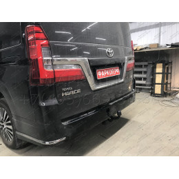 4510.12 SHERIFF Фаркоп на Toyota Hiace 2019-, Toyota Granvia 2019-. Необходима подрезка бампера. Тип шара: A. Нагрузки: 2500/100 кг, масса фаркопа 18,64 кг (без электрики в ко