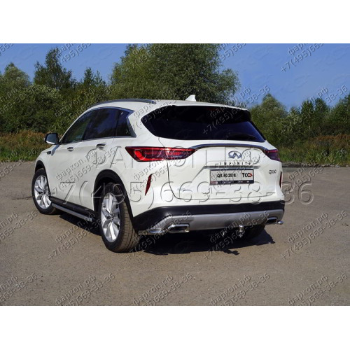 TCU00127 ТСС Фаркоп на Infiniti QX50 2018- без подрезки бампера. Тип шара: E (шаровый узел под американский квадрат). Нагрузки: 1600/100 кг