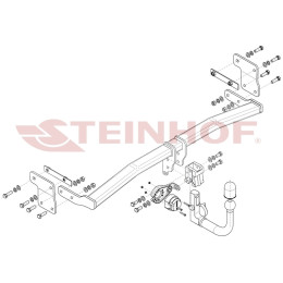 K-080 STEINHOF Фаркоп на Kia Ceed хетчбек 5 дверей 2018- без подрезки бампера. Тип шара: AV (вертикальное быстросъемное крепление шара на ключе). Нагрузки: 