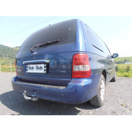 K018A GALIA Полностью оцинкованный фаркоп на Kia Carnival 1999-2006. Тип шара: A. Невидимый вырез бампера. Нагрузки: 2000/80 кг, масса фаркопа 18,52 кг