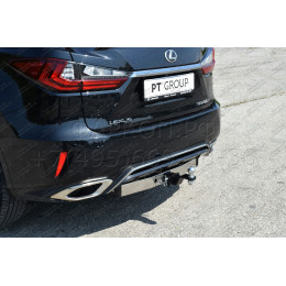 LRX-15-991124.00 PT GROUP Фаркоп с нержавеющей накладкой на Lexus RX, кроме Long, в т.ч. F Sport 2015-2019 без подрезки бампера. Тип шара: E (легкосъемный шар под квадра