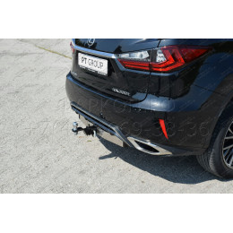 LRX-15-991124.00 PT GROUP Фаркоп с нержавеющей накладкой на Lexus RX, кроме Long, в т.ч. F Sport 2015-2019 без подрезки бампера. Тип шара: E (легкосъемный шар под квадра