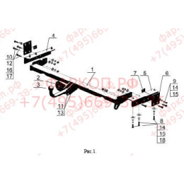 LX 01 AVTOS Фаркоп на Lexus RX 1998-2003. Необходима подрезка бампера. Тип шара: A. Нагрузки: 2000/100 кг, масса фаркопа 20 кг (без электрики в комплекте)