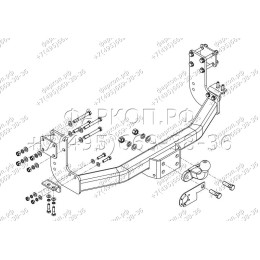 MB 09 AVTOS Фаркоп на Mercedes Sprinter Classic фургон без ступеньки 2013-2020 без снятия и подрезки бампера. Тип шара: A. Нагрузки: 1500/100 кг, масса фаркопа 20 кг (без