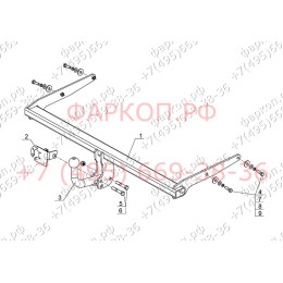 MZ 02 AVTOS Фаркоп на Mazda 5 2005-2010. Необходима подрезка бампера. Тип шара: A. Нагрузки: 1500/75 кг, масса фаркопа 13 кг (без электрики в комплекте)