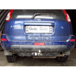 N040C GALIA Полностью оцинкованный фаркоп на Nissan X-Trail T30 2001-2007. Тип шара: C (горизонтальный съемный). Подрезка бампера. Нагрузки: 2100/100 кг, масса фарк