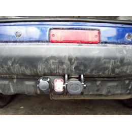 N040C GALIA Полностью оцинкованный фаркоп на Nissan X-Trail T30 2001-2007. Тип шара: C (горизонтальный съемный). Подрезка бампера. Нагрузки: 2100/100 кг, масса фарк