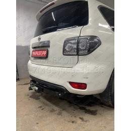 N124-F Лидер-плюс ТСУ для Nissan Patrol Y62 2010-2025 без снятия и выреза бампера. Тип шара: F. Нагрузки: 2000/100 кг, масса фаркопа 23,9 кг (без электрики в комплек