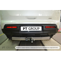 NPA-22-991124.00 PT GROUP Фаркоп с нержавеющей накладкой на Nissan Pathfinder R53 2022- без подрезки бампера. Тип шара: E (легкосъемный шар под квадрат). Нагрузки: 2750
