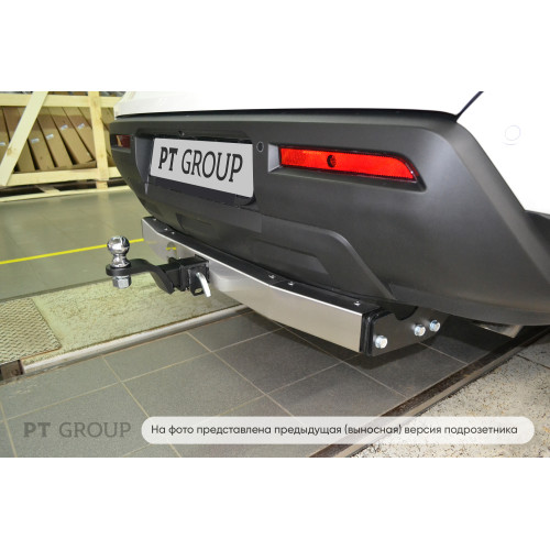 NPA-22-991124.00 PT GROUP Фаркоп с нержавеющей накладкой на Nissan Pathfinder R53 2022- без подрезки бампера. Тип шара: E (легкосъемный шар под квадрат). Нагрузки: 2750/158 кг, масса фаркопа 18 кг (без электрики в комплекте)