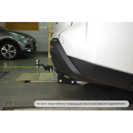 NPA-22-991124.00 PT GROUP Фаркоп с нержавеющей накладкой на Nissan Pathfinder R53 2022- без подрезки бампера. Тип шара: E (легкосъемный шар под квадрат). Нагрузки: 2750