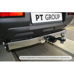 NPA-22-991124.00 PT GROUP Фаркоп с нержавеющей накладкой на Nissan Pathfinder R53 2022- без подрезки бампера. Тип шара: E (легкосъемный шар под квадрат). Нагрузки: 2750