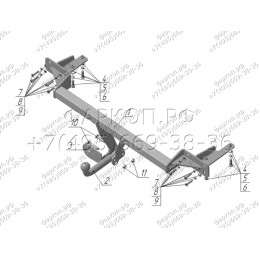NS 14 AVTOS Фаркоп на Nissan Almera Classic 2006-2012. Необходима подрезка бампера. Тип шара: A. Нагрузки: 1200/75 кг, масса фаркопа 15,5 кг (без электрики в комплекте)