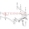 P-016 STEINHOF Фаркоп на Peugeot 607 седан 2000-2010. Требуется подрезка бампера. Тип шара: AV (вертикальное быстросъемное крепление шара на ключе). Нагрузки: 1850/85 кг, масса фаркопа 16,9 кг (без электрики в комплекте)