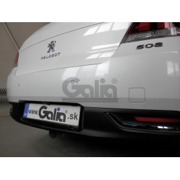 P043A GALIA Полностью оцинкованный фаркоп на Peugeot 508 седан, кроме GT 2011-2019. Подрозетник убирается за бампер. Тип шара: A. Невидимый вырез бампера. На