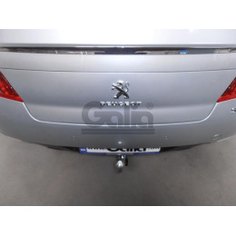 P043A GALIA Полностью оцинкованный фаркоп на Peugeot 508 седан, кроме GT 2011-2019. Подрозетник убирается за бампер. Тип шара: A. Невидимый вырез бампера. На