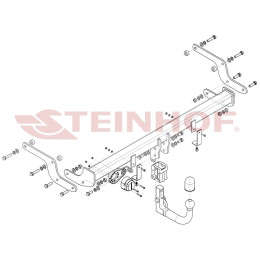 R-019 STEINHOF Фаркоп на Renault Captur (Европейская версия, не Kaptur) 2020- без подрезки бампера. Тип шара: AV (вертикальное быстросъемное крепление шара на кл