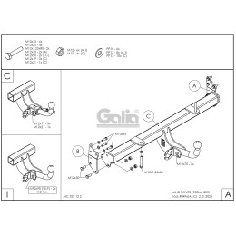 R049C GALIA Полностью оцинкованный фаркоп на Land Rover Freelander I 1997-2006. Особенности: запасное колесо на задней двери. Тип шара: C (горизонтальный съемны